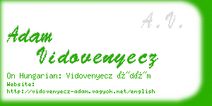 adam vidovenyecz business card